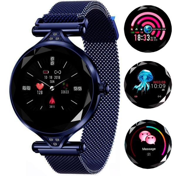 Relógio Smartwatch Feminino Touch Screen Fashionable Style Azul