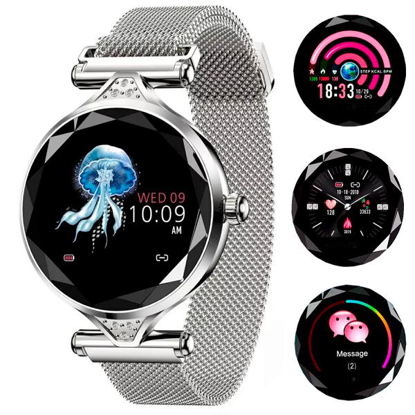 Relógio Smartwatch Feminino Touch Screen Fashionable Style Prata