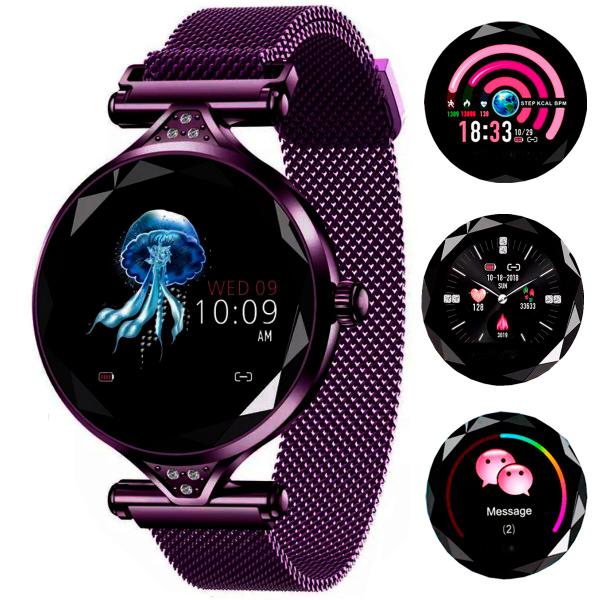 Relógio Smartwatch Feminino Touch Screen Fashionable Style Roxo