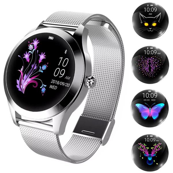 Relógio Smartwatch Feminino Touch Screen Smart Bracelet Cat Prata