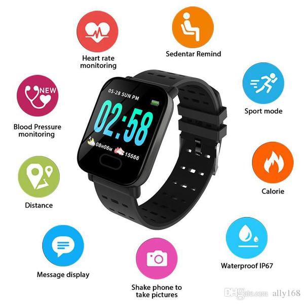 Relogio Smartwatch Inteligente A6 Corrida Batimentos Android/Ios - Tomate