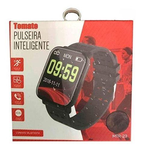 Relógio Smartwatch Inteligente Medidor de Batimento Pulseira - Tomate
