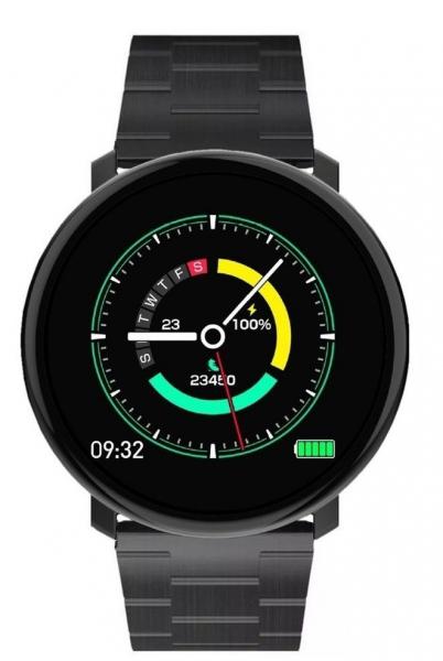 Relógio Smartwatch Inteligente Redondo Monitor de Atividades e Saúde Pulseira de Metal M31 - Gold