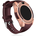 Relogio SmartWatch Inteligente V8 Bluetooth Camera Celular Chip Cartao Musica - Dourado