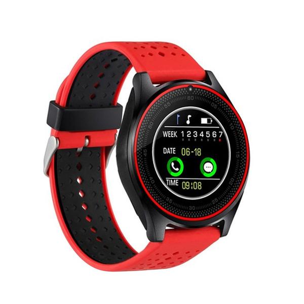 Relogio SmartWatch Inteligente V9 Sport Bluetooth Camera Celular Chip Cartao Musica - Vermelho - V Smart