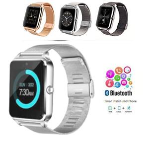 Relógio SmartWatch Inteligente Z60 Pulseira Bluetooth, Facebook Whatsapp Metal Prateado