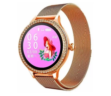 Relógio SmartWatch M8 Feminino Pulseira WhatsApp Face Metal Dourada - Concise Fashion Style