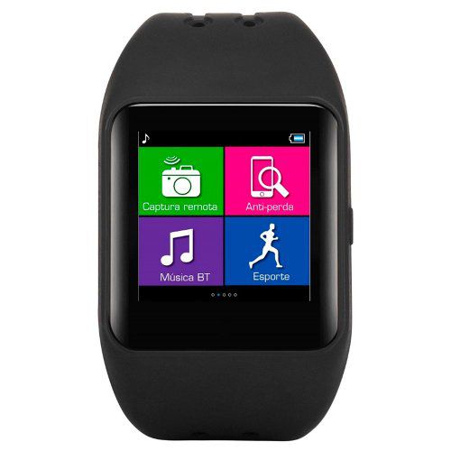 Relógio Smartwatch Multilaser, Bluetooth, Recebe Notificações, Preto - P9024