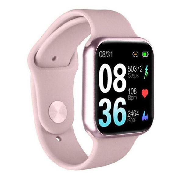 Relógio Smartwatch P20 Monitor Cardíaco Pressão Arterial Sono Passos Android IOS - Rosa - P Smart