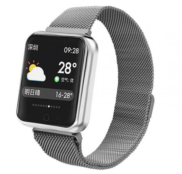 Relógio Smartwatch P68 Inteligente Ip68 Monitor de Pressão Arterial Frequência Cardíaca Impermeável Iphone Android Saúde