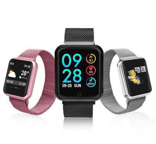 Relógio Smartwatch P68 Monitor Cardíaco Pressão Arterial Sono Passos Android IOs - Gold Imports