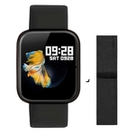Relógio Smartwatch P70 Com 2 Pulseiras (Aço/Silicone) Pretas