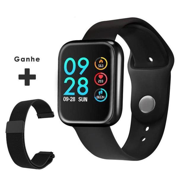 Relógio Smartwatch P70 Monitor Cardíaco Pressão Arterial Sono Passos Android IOs - Lx