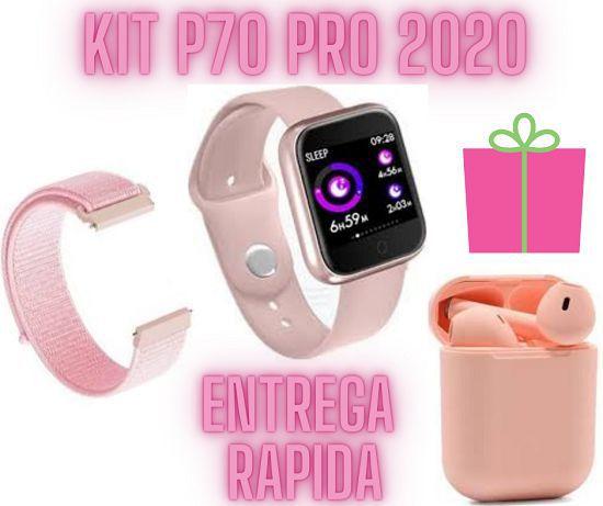 Relógio Smartwatch P70 Pro Pulseira Fone S/Fio 2020 - Iwo