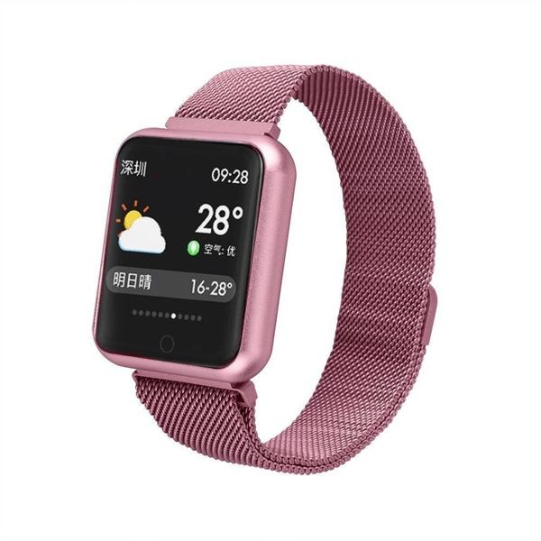 Relógio Smartwatch P70 Rosa Monitor Cardíaco Pressão Arterial Sono Passos Android Ios - Rosa - Smart Bracelet