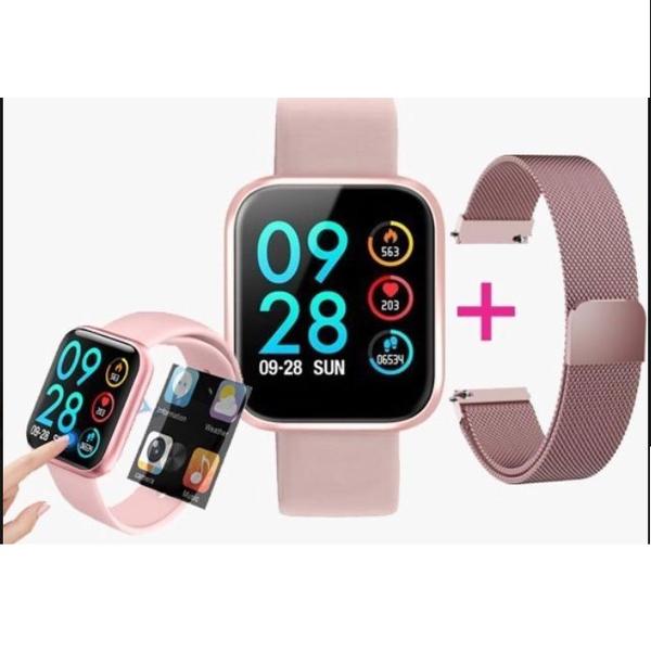 Relógio Smartwatch P80 Android Ios Rosa - 3dimports