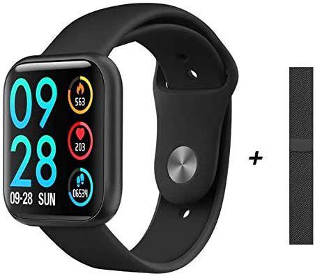 Relógio Smartwatch P80 Preto Monitor Cardíaco Pressão Arterial Passos Android IOS + 1 Pulseira Extra - Smart Bracelet