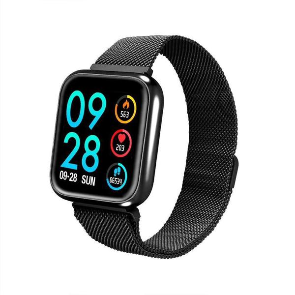 Relógio Smartwatch P80 Preto Monitor Cardíaco Pressão Arterial Passos Android IOS + 1 Pulseira Extra - Smart Bracelet