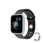 Relógio Smartwatch Prata + 2 Pulseiras + Fone Bluetooth