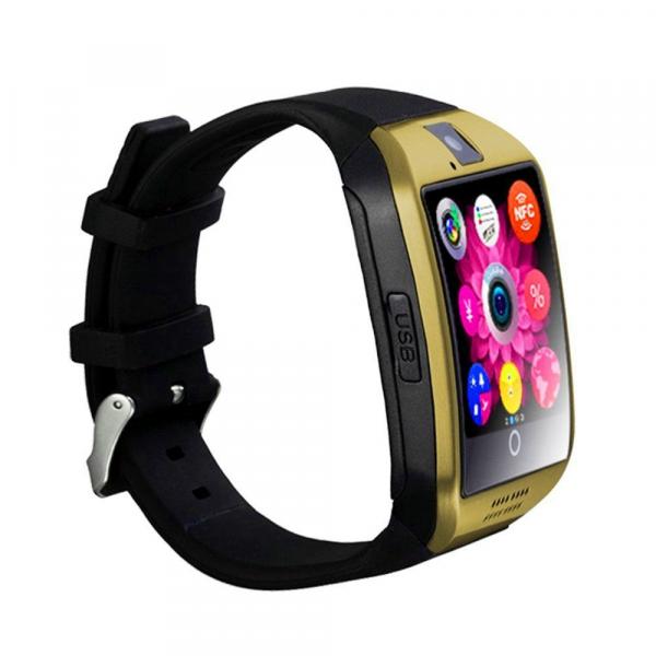Relógio Smartwatch Q18 Bluetooth Câmera Celular Inteligente Chip Sono Touch Anti Perda Mp3 Notificações Ligações + Fone S6