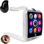 Relógio Smartwatch Q18 Inteligente Gear Chip Celular Touch + Mini Fone de Ouvido Bluetooth - Branco