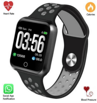 Relógio Smartwatch S226 Facebook Whatsaap Instagran Notificações - Preto - Bracelet