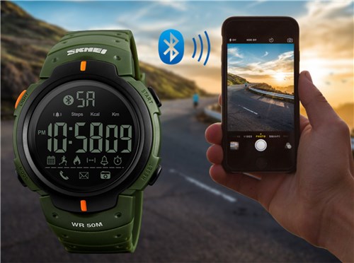 Relógio Smartwatch SKMEI 1301- Notifica Chamadas e Mensagens, Pedômetro, Calorias,Controle da Câmera / Preto