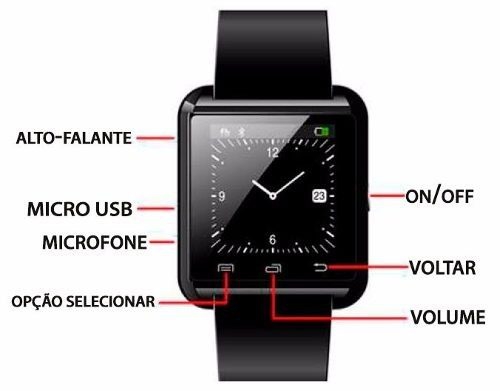 Relógio Smartwatch Smart Watch U8 Bluetooth Android Ios Samsung Iphone Motorola LG - Willhq