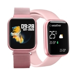 Relógio smartwatch T80 Esportes Freqüência Cardíaca pressao arterial Saúde lembrete de Chamada de Informações à prova d 'água rosa compativel com celular iphone samsung