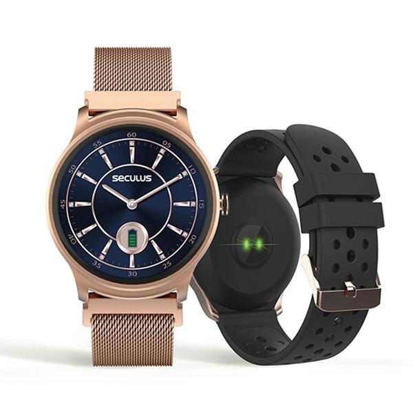 Relógio Smartwatch Troca Pulseiras Malha de Aço Rosé 79005LPSVRE1 - Seculus