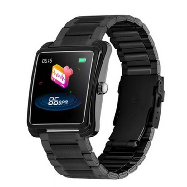 Relógio Smartwatch V60 Bluetooth Pulseira em Metal Preto - Smart Watch