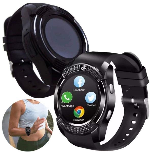 Relogio SmartWatch V8 Bluetooth Wifi Camera Celular Chip Cartao Musica Whatsapp Android e Ios - A1