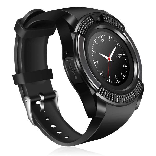 Relogio SmartWatch V8 Bluetooth Wifi Camera Celular Chip Cartao Musica Whatsapp Android e Ios - Preto - V Smart