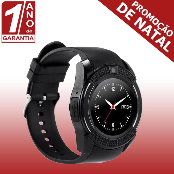 Relógio Smartwatch V8 Original Touch Bluetooth Gear com Chip 1 de Garantia - Casa e Costura