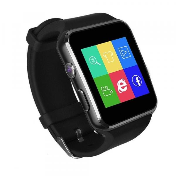 Relogio SmartWatch X6 Bluetooth Camera Celular Chip Cartao Musica Android e Ios - Preto - X Smart