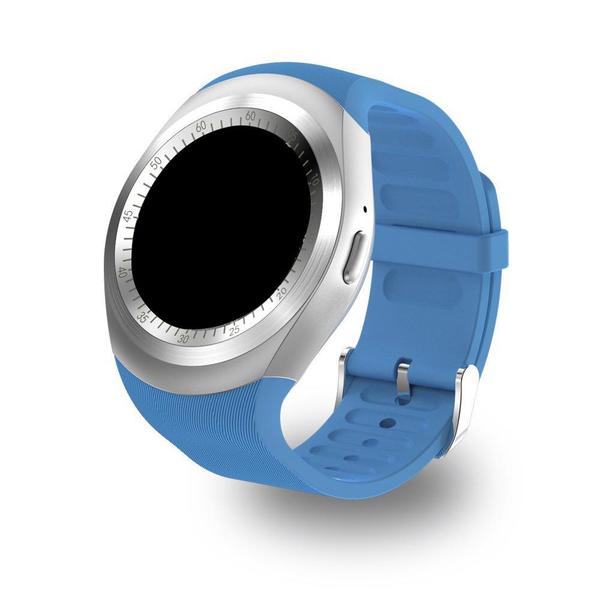 Relogio SmartWatch Y1 Bluetooth Camera Celular Chip Cartao Musica Android e Ios - Azul - Y Smart