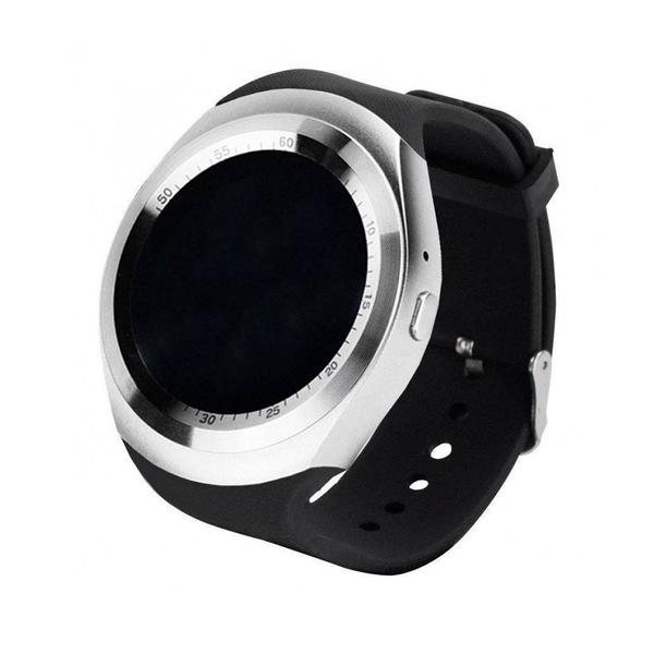 Relogio SmartWatch Y1 Bluetooth Camera Celular Chip Cartao Musica Android e IOS - Prata - Y Smart