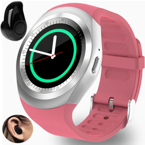 Relógio Smartwatch Y1 Inteligente Gear Chip Celular Touch + Mini Fone de Ouvido Bluetooth