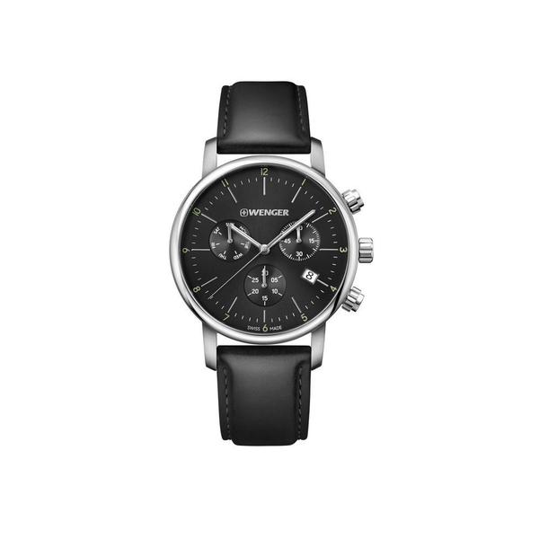 Relógio Social masculino Suíço Wenger Urban Classic Chrono Preto 01.1743.102