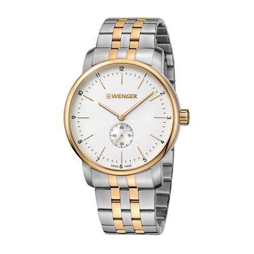 Relógio Social Masculino Suíço Wenger Urban Classic Prata/dourado