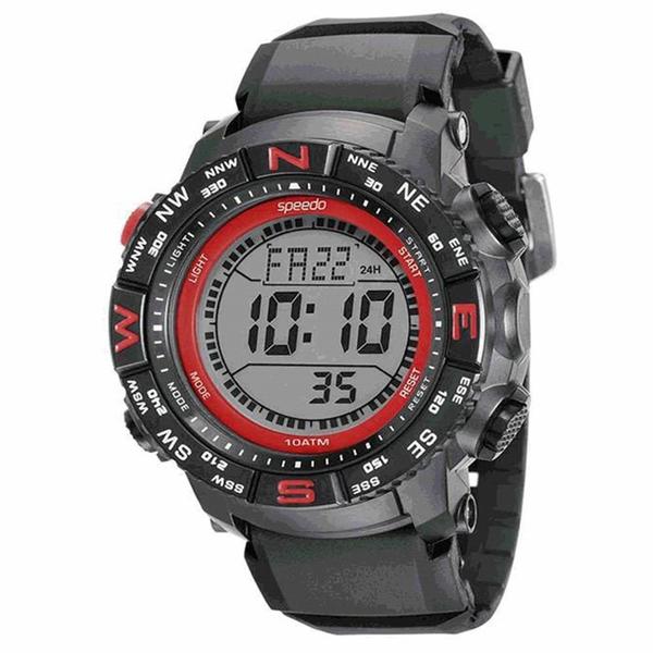 Relógio Speedo 81137G0EVNP2 - Preto e Vermelho - Preto - 3 - Masculino - Digital - Acetato - Speedo Relógios