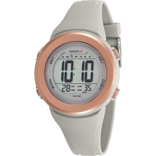 Relógio Speedo Feminino Cinza 81152L0EVNP7 Digital 5 Atm Acrílico Tamanho Médio