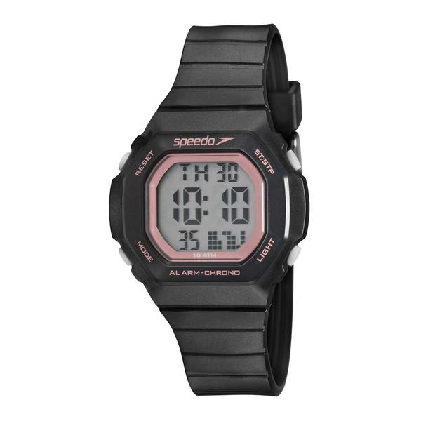 Relógio Speedo Feminino Digital Preto/Rosa Claro