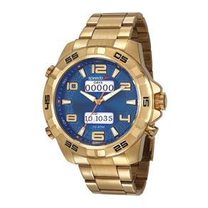 Relógio Speedo Masculino Big Case Dourado