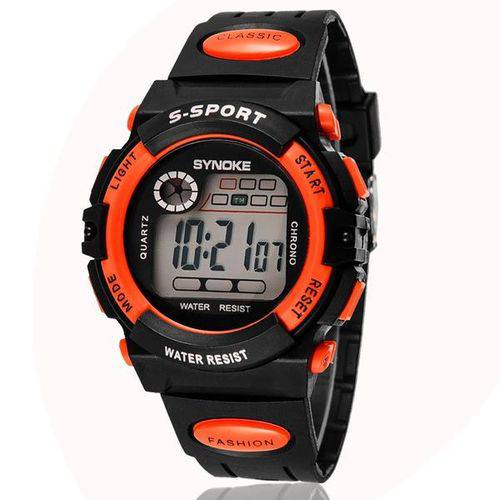 Relógio Sport Infantil Masculino Digital Led Alarme ,cor Laranja