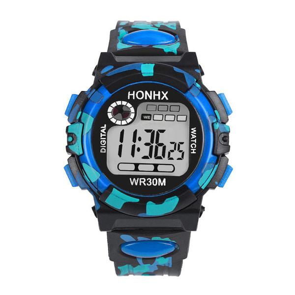 Relógio Sport Infantil Masculino Digital Led Alarme MULTICOR Cor Azul - Honhx