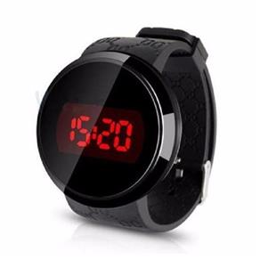 Relógio Sport Touch Screen Led Vermelho Pulseira Preta