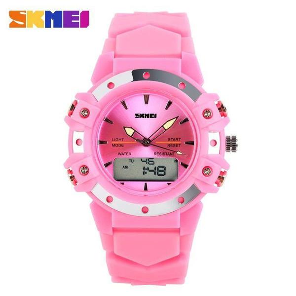 Relogio Sports Pentagono Skmei Duo Clock - Rosa