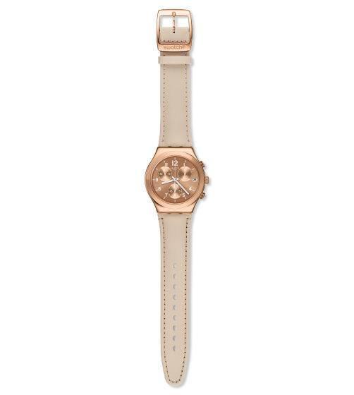 Relógio Swatch Precious Ycg416 Couro Rosé Original