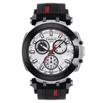 Relógio T-Race 511t masculino preto e branco pulseira silicone